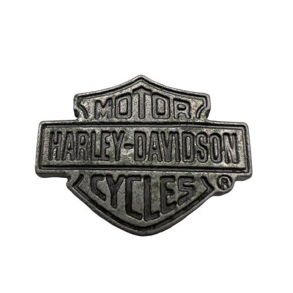 Vintage Harley Davidson Motorcycles Button Fastener Badge Bar Shield Logo Biker - Picture 1 of 3
